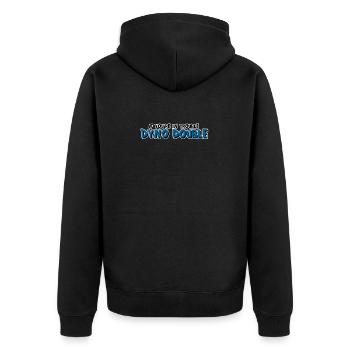 Boulder T-Shirt Dynamic Climbing Double Dyno Fun - Unisex Premium Organic Zip Hoodie - black - Back - Nico (187cm)