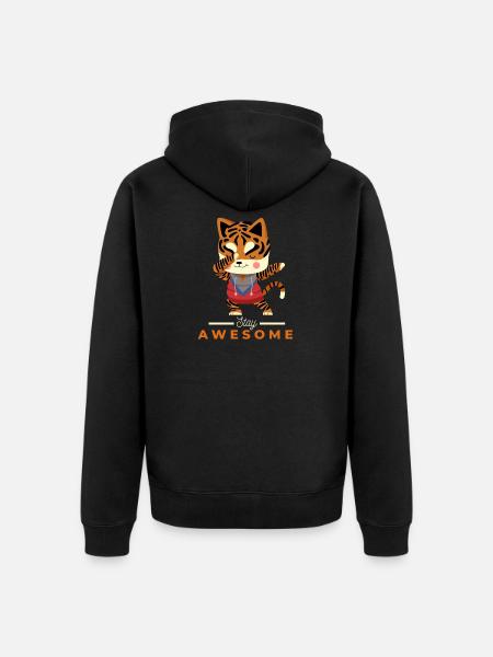 Sweet Tiger Dab - Unisex Premium Organic Zip Hoodie - black