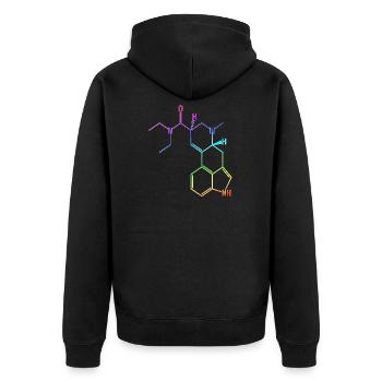 T-shirt à formule structurelle LSD acide hallucinogène psy - Veste à capuche bio Premium Unisexe - noir - Dos - Nico (187cm)