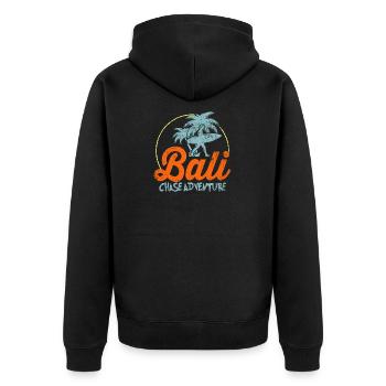 Bali - Unisex Premium Organic Zip Hoodie - black - Back - Nico (187cm)