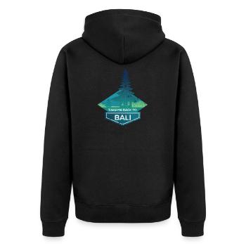 Bali - Unisex Premium Organic Zip Hoodie - black - Back - Nico (187cm)