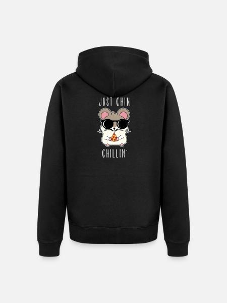 chinchilla - Unisex Premium Organic Zip Hoodie - black