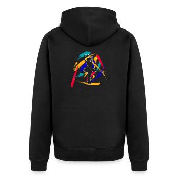 Ballett - Unisex Premium Bio Zip Hoodie - Schwarz - Hinten - Nico (187cm)