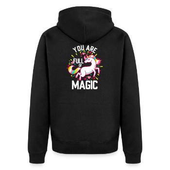 Magie Licorne Licorne Magie - Veste à capuche bio Premium Unisexe - noir - Dos - Nico (187cm)