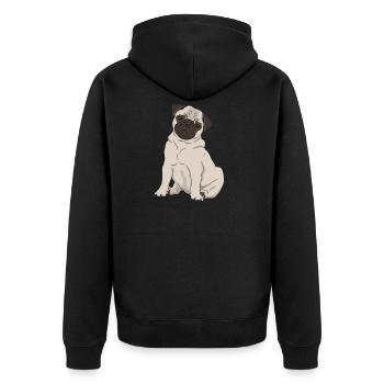 Chien carlin - Veste à capuche bio Premium Unisexe - noir - Dos - Nico (187cm)