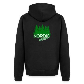 Nordic Walking Fitness Wandern Berg Sport Geschenk - Unisex Premium Bio Zip Hoodie - Schwarz - Hinten - Nico (187cm)