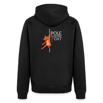 Yoga Work Out Gift - Unisex Premium Organic Zip Hoodie - black - Back - Nico (187cm)