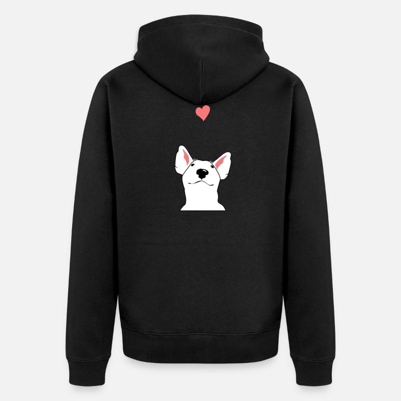 Bullterrier - Unisex Premium Bio Zip Hoodie - Schwarz