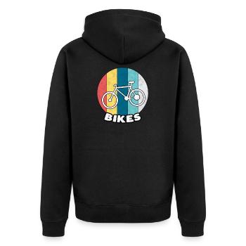Bicycle Gear Bike Wheel Pedal Sport Gift - Unisex Premium Organic Zip Hoodie - black - Back - Nico (187cm)