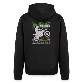 Motocross moche de Noël - Veste à capuche bio Premium Unisexe - noir - Dos - Nico (187cm)