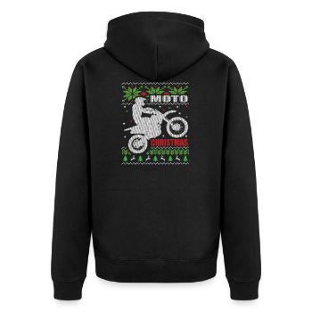 Dirt Bike Ugly Christmas Motocross Rider - Veste à capuche bio Premium Unisexe - noir - Dos - Nico (187cm)