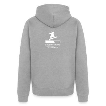 Snowboarder - Unisex Premium Bio Zip Hoodie - Grau meliert - Hinten - Nico (187cm)