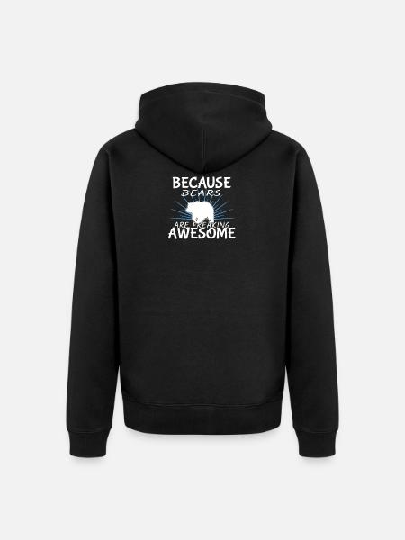 bear - Unisex Premium Organic Zip Hoodie - black