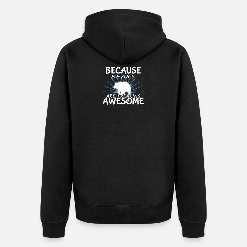 Bär - Unisex Premium Bio Zip Hoodie - Schwarz
