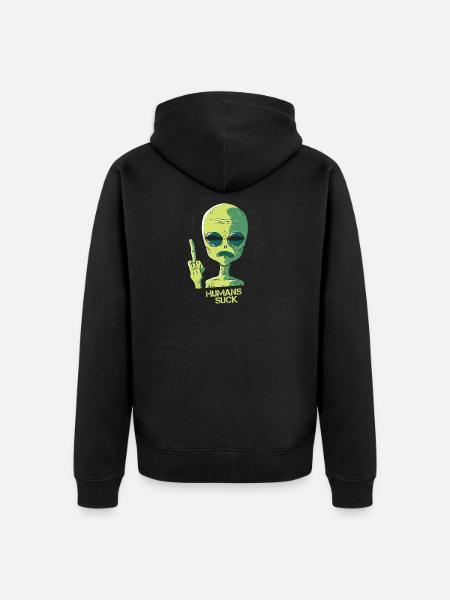 Humans Suck! - Unisex Premium Organic Zip Hoodie - black