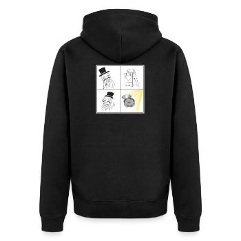 Snus Meme Shirt Tabak Zigaretten Geschenk Snuser - Unisex Premium Bio Zip Hoodie - Schwarz - Hinten - Nico (187cm)