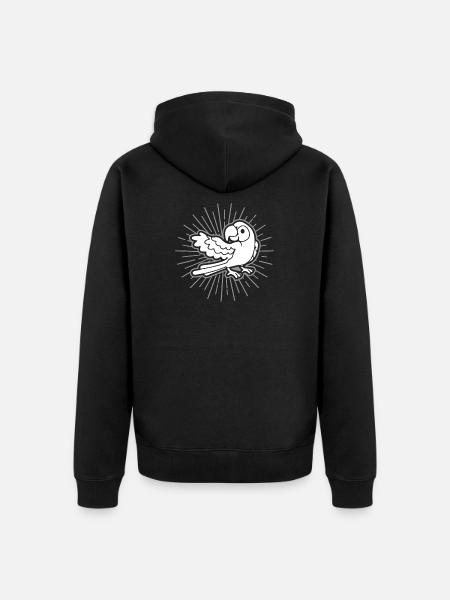 Papagei Vogelhalter Geschenkidee - Unisex Premium Bio Zip Hoodie - Schwarz