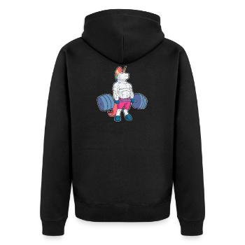 Deadlift Unicorn Fitness Cadeau de Licorne - Veste à capuche bio Premium Unisexe - noir - Dos - Nico (187cm)