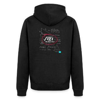 11. Geburtstag Nerd Mathe Wurzelrechnung - Unisex Premium Bio Zip Hoodie - Schwarz - Hinten - Nico (187cm)
