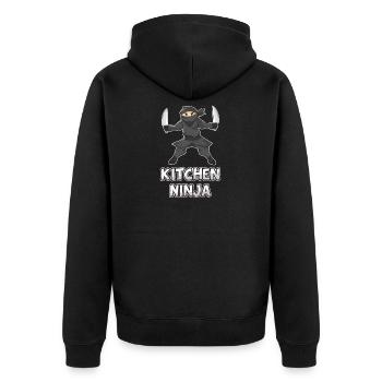 Ninja kitchen knife chef cook kids gift - Unisex Premium Organic Zip Hoodie - black - Back - Nico (187cm)