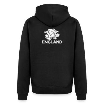 Impression Vintage Rugby Anglais | Angleterre Rugby - Veste à capuche bio Premium Unisexe - noir - Dos - Nico (187cm)