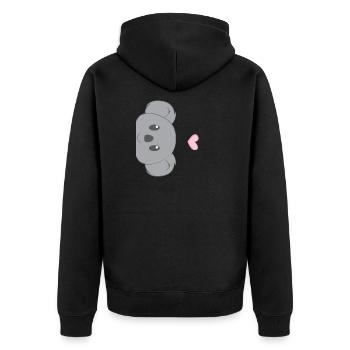 Koala - Koalas - Koalafan - Koala Baby - Heart - Unisex Premium Organic Zip Hoodie - black - Back - Nico (187cm)