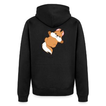 Eichhörnchen - Hörnchen - Geschenk - Niedlich - Unisex Premium Bio Zip Hoodie - Schwarz - Hinten - Nico (187cm)