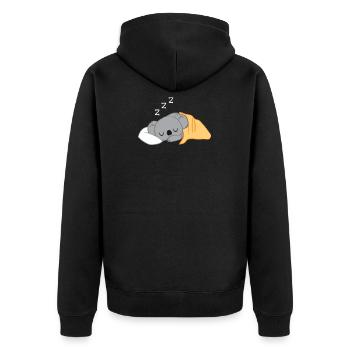 Koala - Koalas - Koalafan - Sleep - Tired - Unisex Premium Organic Zip Hoodie - black - Back - Nico (187cm)
