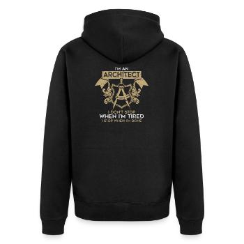 Architekt Architektur Hausbau Bauwesen Geschenk - Unisex Premium Bio Zip Hoodie - Schwarz - Hinten - Nico (187cm)