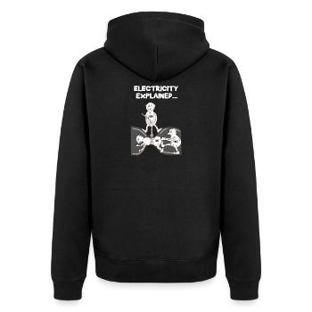 Elektriker Strom Physik Ohm Volt lustiges Geschenk - Unisex Premium Bio Zip Hoodie - Schwarz - Hinten - Nico (187cm)
