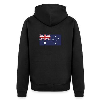 Flag Australia Flag, flag of Australia - Unisex Premium Organic Zip Hoodie - black - Back - Nico (187cm)