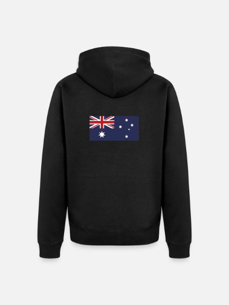 Flaga Australia Flaga, Flaga Australii - Ekologiczna rozpinana bluza z kapturem Premium unisex - czarny