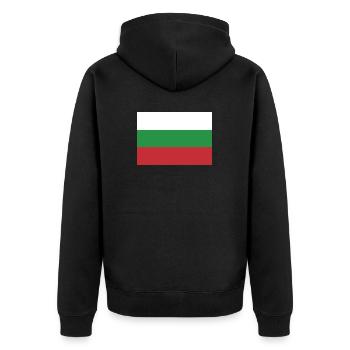 Flag Bulgaria, Bulgaria's flag, flag Bulgaria - Unisex Premium Organic Zip Hoodie - black - Back - Nico (187cm)