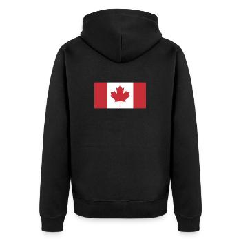 Flagge Kanada, Flagge Kanadas - Unisex Premium Bio Zip Hoodie - Schwarz - Hinten - Nico (187cm)
