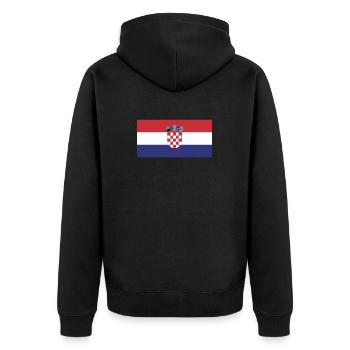 Flagge Kroatien Flagge flag of Croatia - Unisex Premium Organic Zip Hoodie - black - Back - Nico (187cm)