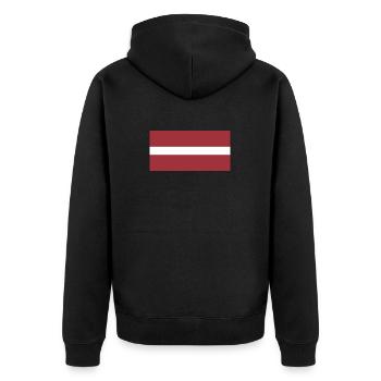 Flag of Latvia, Flag of Latvia, flag of Latvia - Unisex Premium Organic Zip Hoodie - black - Back - Nico (187cm)