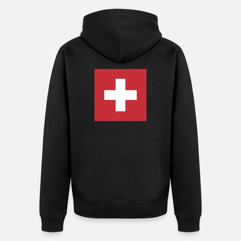 Drapeau Suisse Drapeau Suisse Suisse - Veste à capuche bio Premium Unisexe - noir