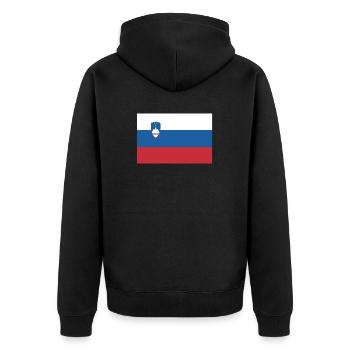 Flag of Slovenia, Flag of Slovenia, Slovenia - Unisex Premium Organic Zip Hoodie - black - Back - Nico (187cm)