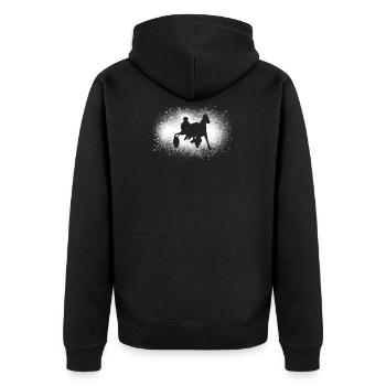 Trotting grunge horse racing gift sulky trot - Unisex Premium Organic Zip Hoodie - black - Back - Nico (187cm)