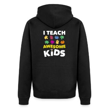Professeur d'autisme - Veste à capuche bio Premium Unisexe - noir - Dos - Nico (187cm)
