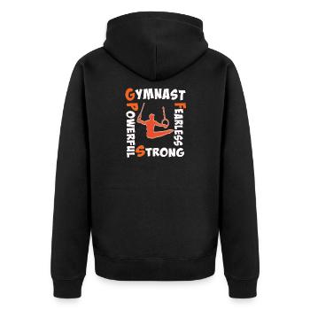 Gymnastique géniale Garçon Gymnaste puissance force - Veste à capuche bio Premium Unisexe - noir - Dos - Nico (187cm)