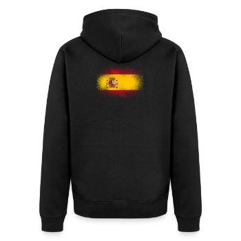 Spanien Grunge spanische Flagge lustig Geschenk - Unisex Premium Bio Zip Hoodie - Schwarz - Hinten - Nico (187cm)