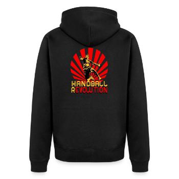 Handball Sport Handball Game Handballer Gift - Unisex Premium Organic Zip Hoodie - black - Back - Nico (187cm)