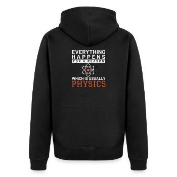 Science Scientist Science - Unisex Premium Organic Zip Hoodie - black - Back - Nico (187cm)