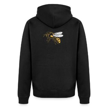 Biene Imker Bienen Imkerei - Unisex Premium Bio Zip Hoodie - Schwarz - Hinten - Nico (187cm)