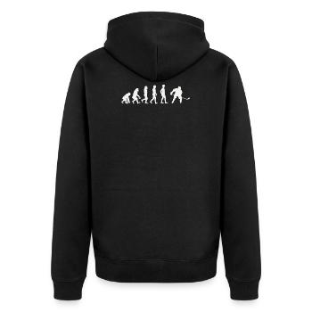 Hockey Evolution - Unisex Premium Organic Zip Hoodie - black - Back - Nico (187cm)