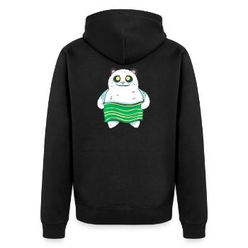 Asiatischer Panda aus Sushi - Unisex Premium Bio Zip Hoodie - Schwarz - Hinten - Nico (187cm)