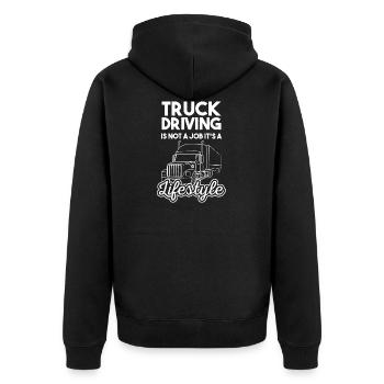 Camion camion camion camion - Veste à capuche bio Premium Unisexe - noir - Dos - Nico (187cm)