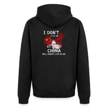 Drapeau de la Chine maison anniversaire de cadeau de Beijing - Veste à capuche bio Premium Unisexe - noir - Dos - Nico (187cm)