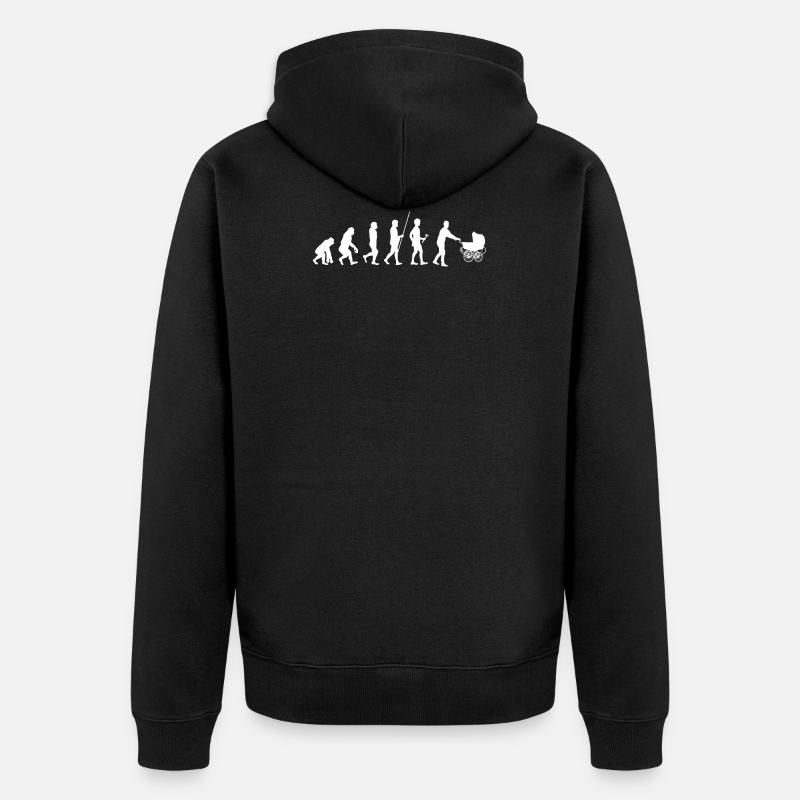 evolution dad - Unisex Premium Organic Zip Hoodie - black
